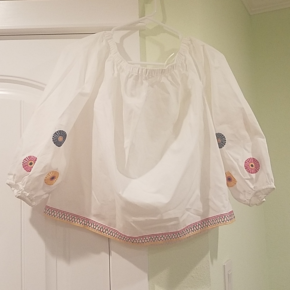 Madewell flowy white blouse.